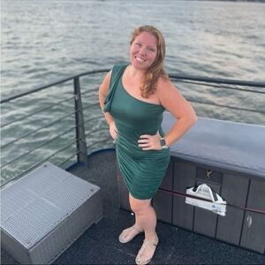 SHEIN One-Shoulder Green Dress